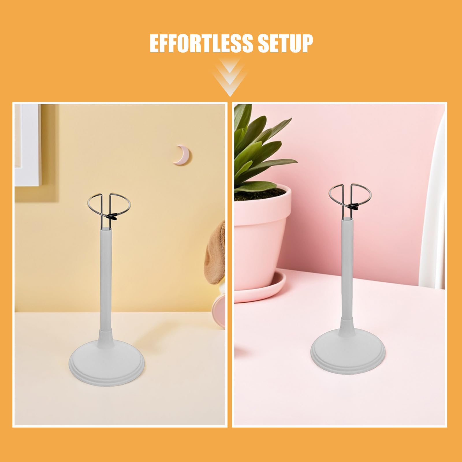 Support de Poupées Réglable en Pvc et Métal Blanc, Lot de 5 Pièces, Multifonctionnel pour Marionnettes et Animaux en Peluche, pour Bureau ou Décoration de Maison de Poupée