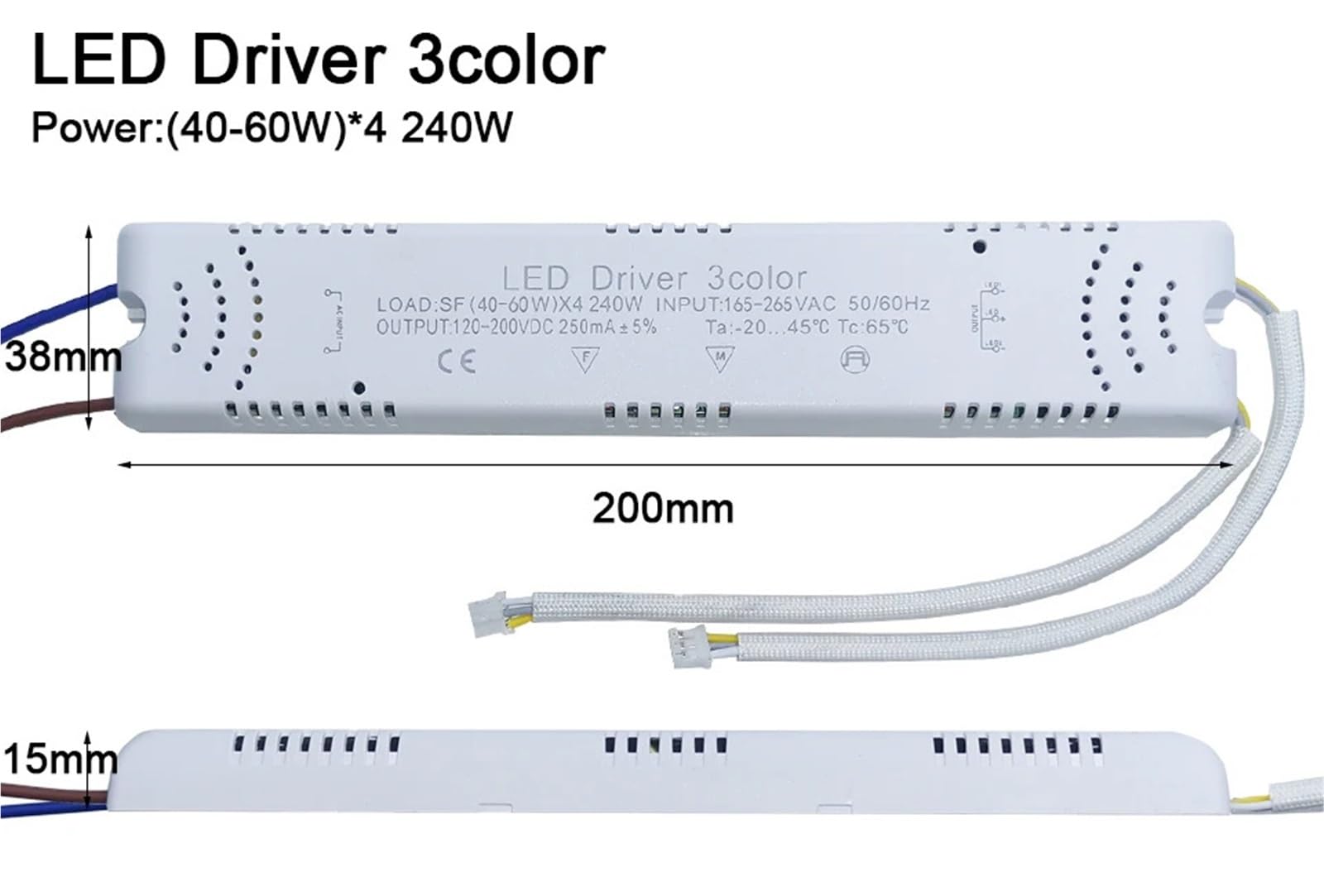 Adattatore driver LED 8-240W for illuminazione Trasformatore non isolante AC220V for la sostituzione della plafoniera(240W)