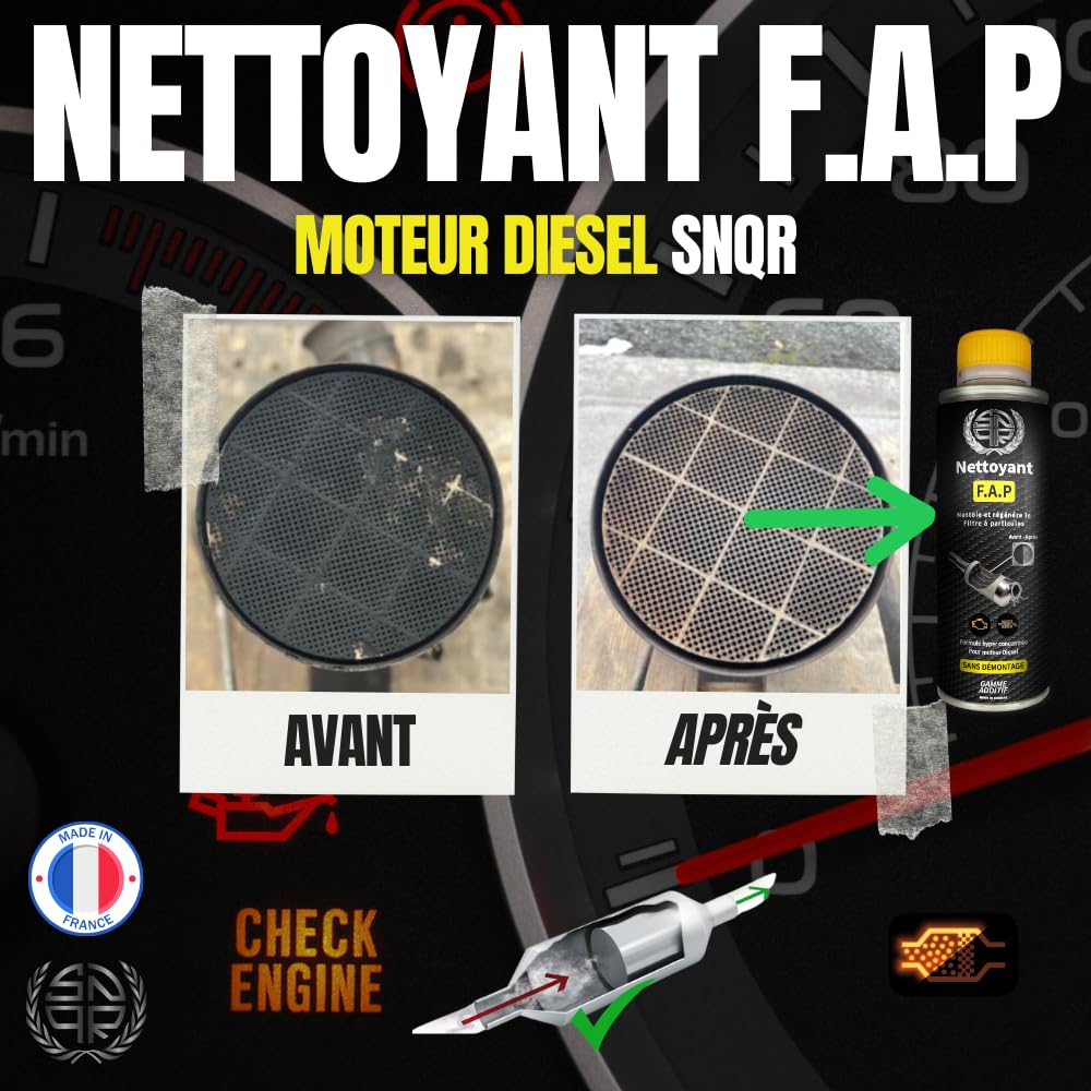 Nettoyant FAP DPF 375mL Ultra Efficace – sans Démontage – Additif Diesel Haute Performance – Décrasse, Régénère et Protège Le Filtre à Particules – Réduit la Pollution et Évite Le Remplacement