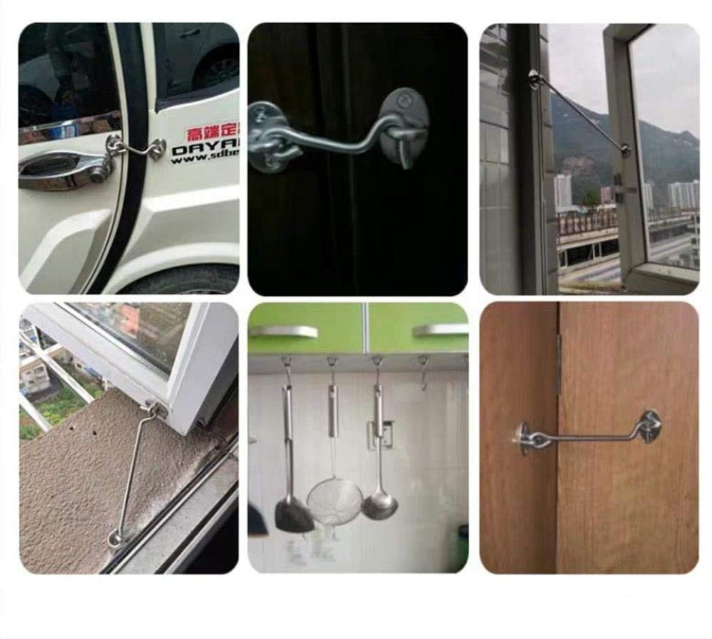 Ganci Per Porte E Finestre - 2 Pezzi, Acciaio, Nero, 20cm, Con Viti Incluse