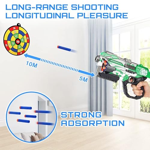 Toy Gun For Hulk 5 6 7 8+ Years Old Boys Toys - Kids Role Play Toy Shooting Game Toy For Kids Teens Adult With 20 Elite Darts 6-Dart Rotating Barrel Tactical Rails Combine With Nerf Guns #TOP1