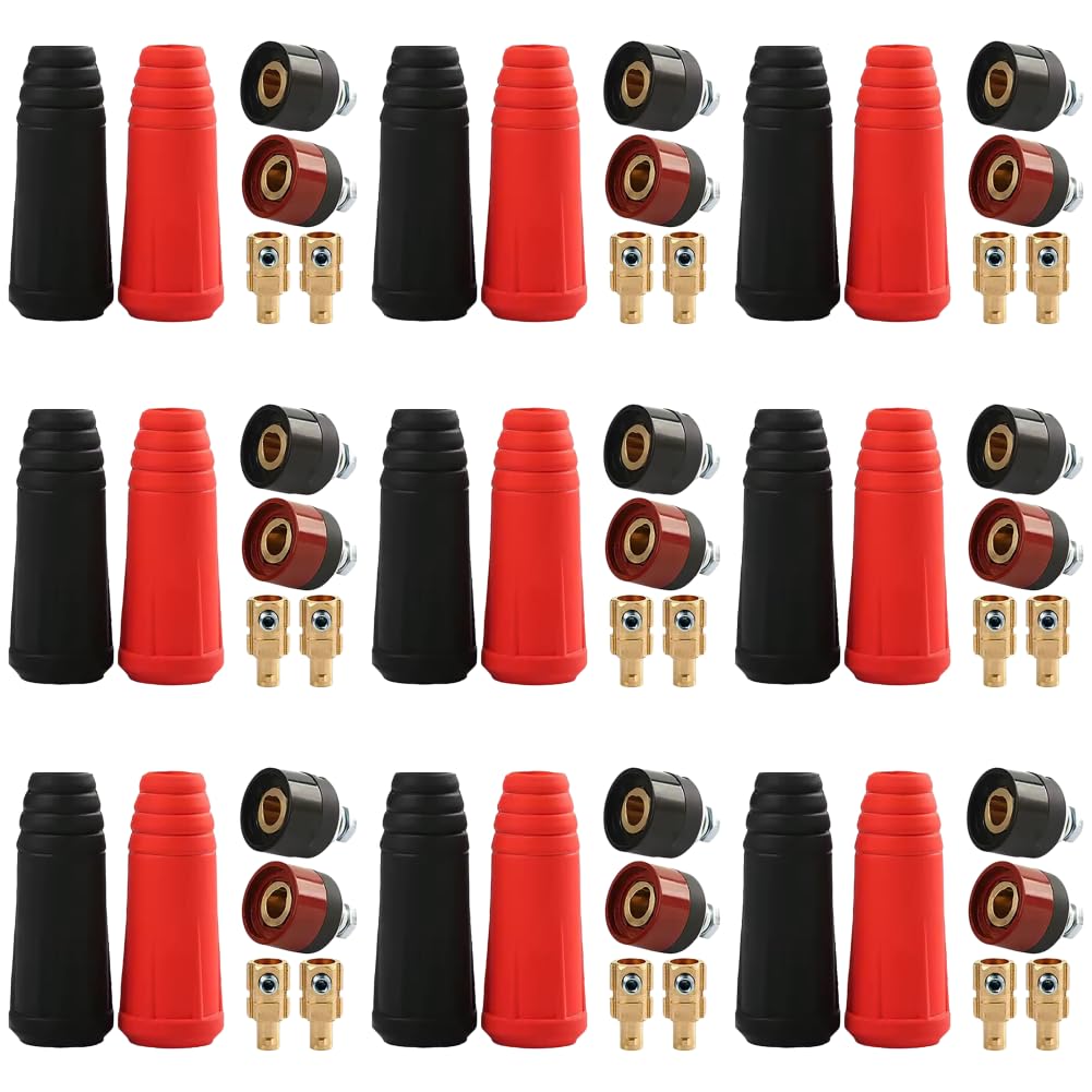Juego de conectores de panel de cable de soldadura para máquina de soldadura eléctrica | Compatible con máquinas de soldadura modelo 100-250 para conexiones fiables