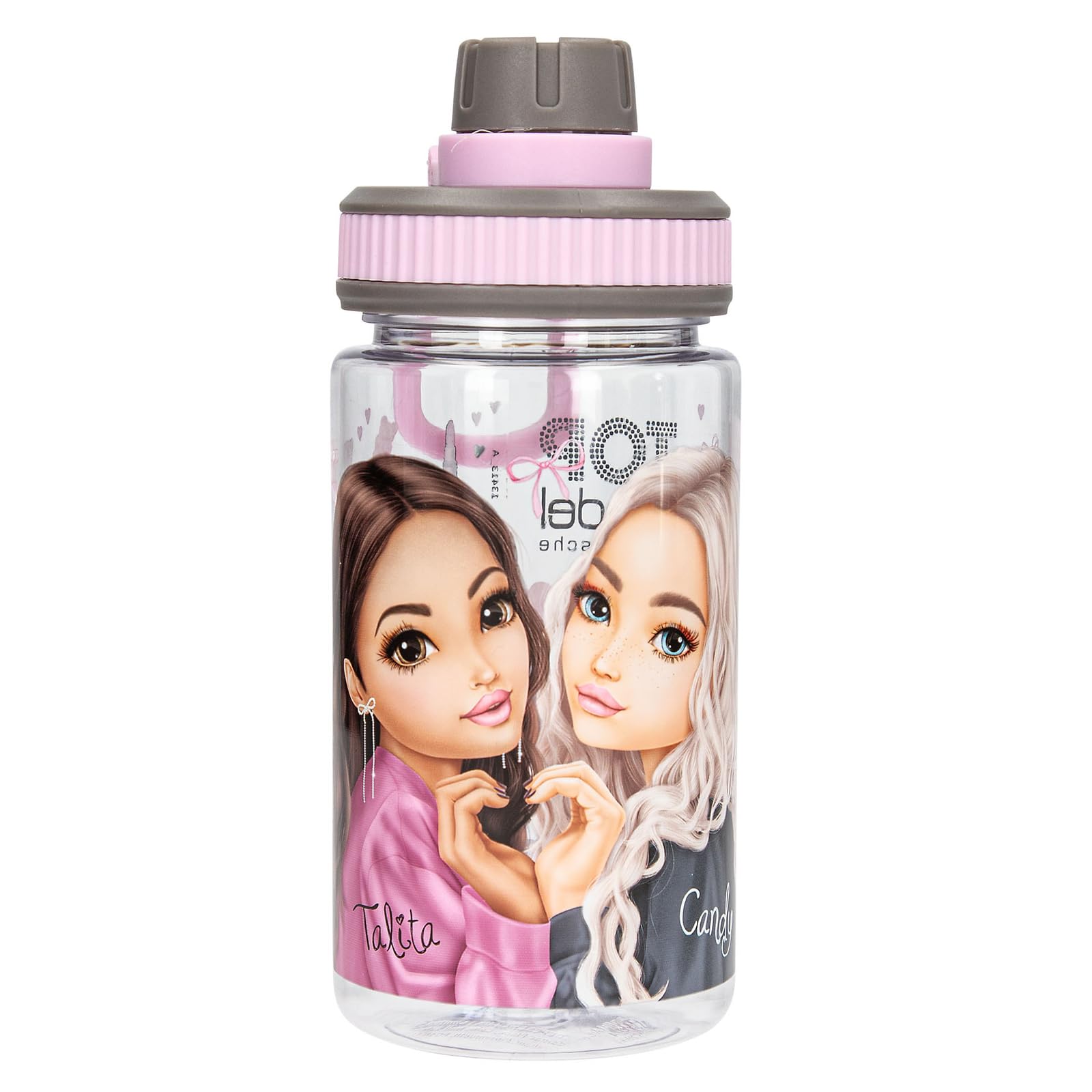 Botella TOPModel My BFF regalo ideal rosa y gris con asa 500ml