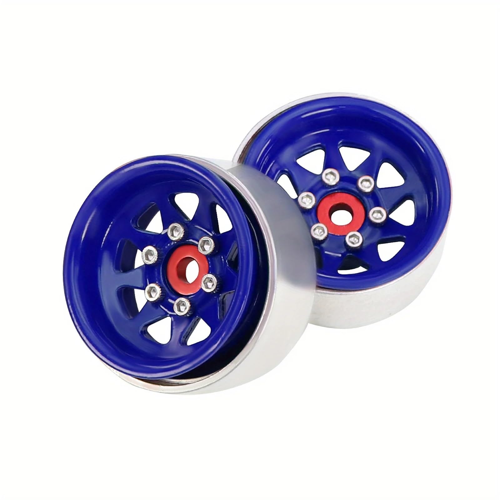 Per Axial SCX24 AX24 Per Traxxas Per TRX4M 1/18 1/24 RC Auto In Acciaio 1.0 Pollici Beadlock Wheel Rim Piatto Profondo Timbrato Hub Ricambi Modellini RC