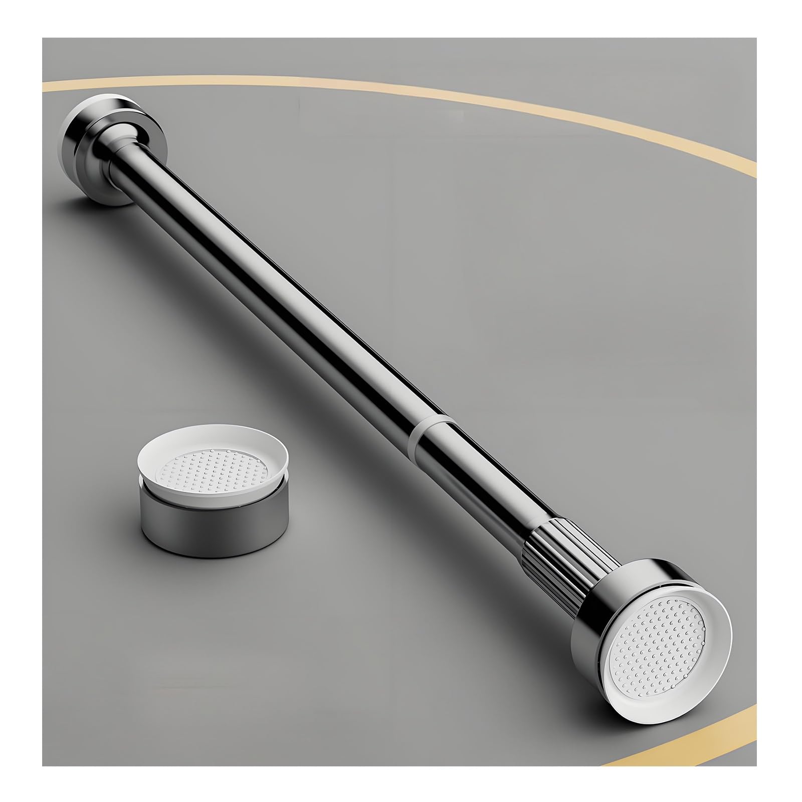 GLDYTVF Adjustable No-Drill Curtain Rod 35-250cm Telescopic Tension Rod for Bathroom Kitchen Window - Stainless Steel Easy Install Expandable 0.7-1.2m/28"-47"