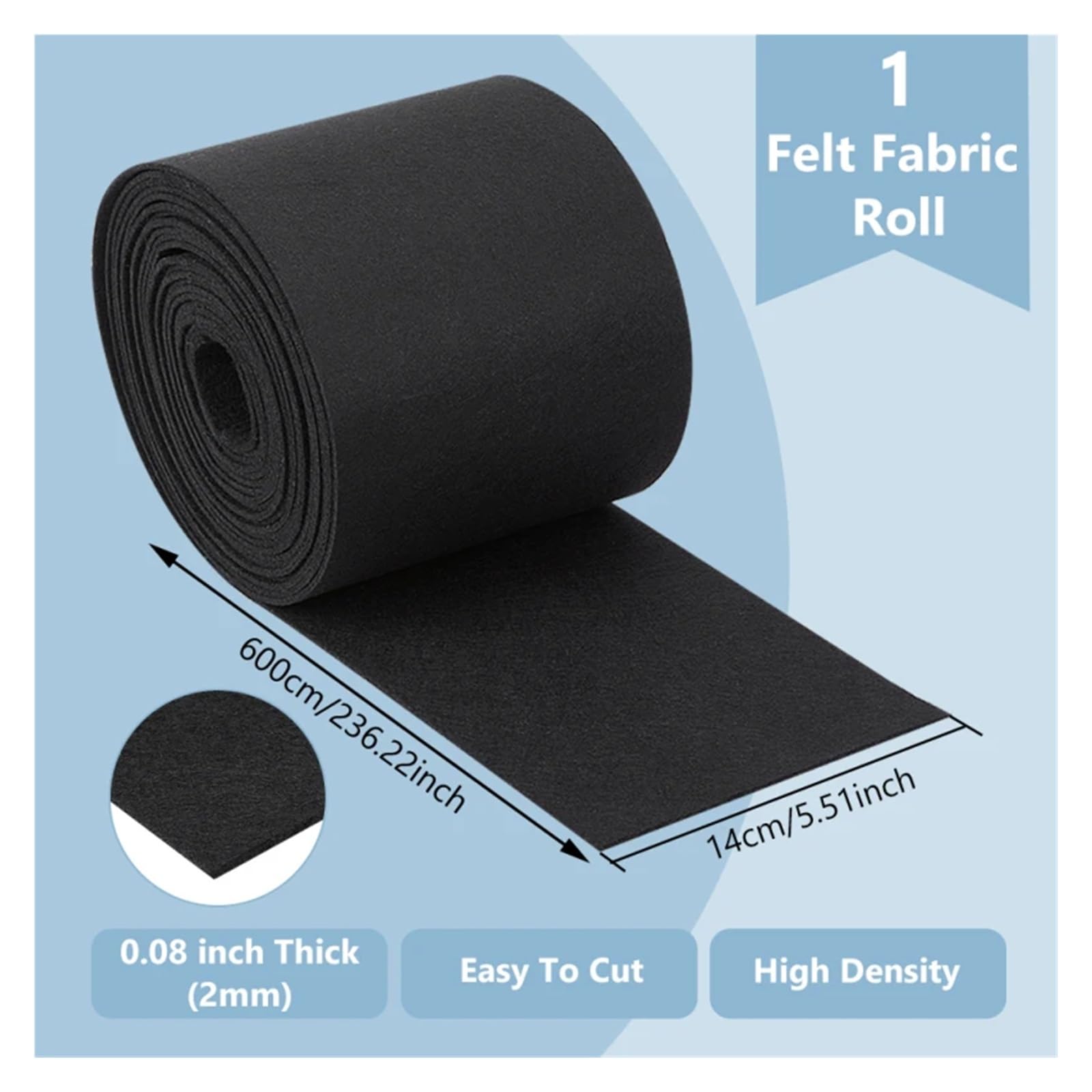 Fieltro 1 rollo de 3 m (10 pies) largo y 40 cm (15,75 pulgadas) ancho fieltro verde, tela no tejida, relleno for decoración navideña