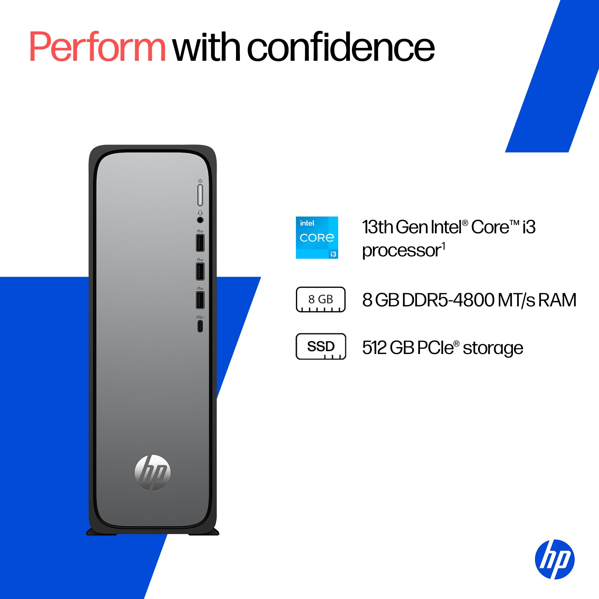 HP OmniDesk Slim Desktop, 13th Gen Intel Core i3-13100