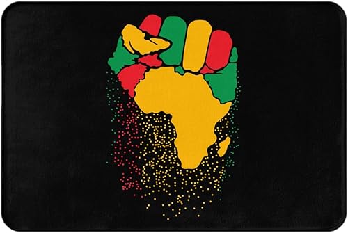 Tapete para puerta del Día de la Independencia afroamericana, 24 x 16 pulgadas, tapete antideslizante para puerta de bienvenida, atrapador de