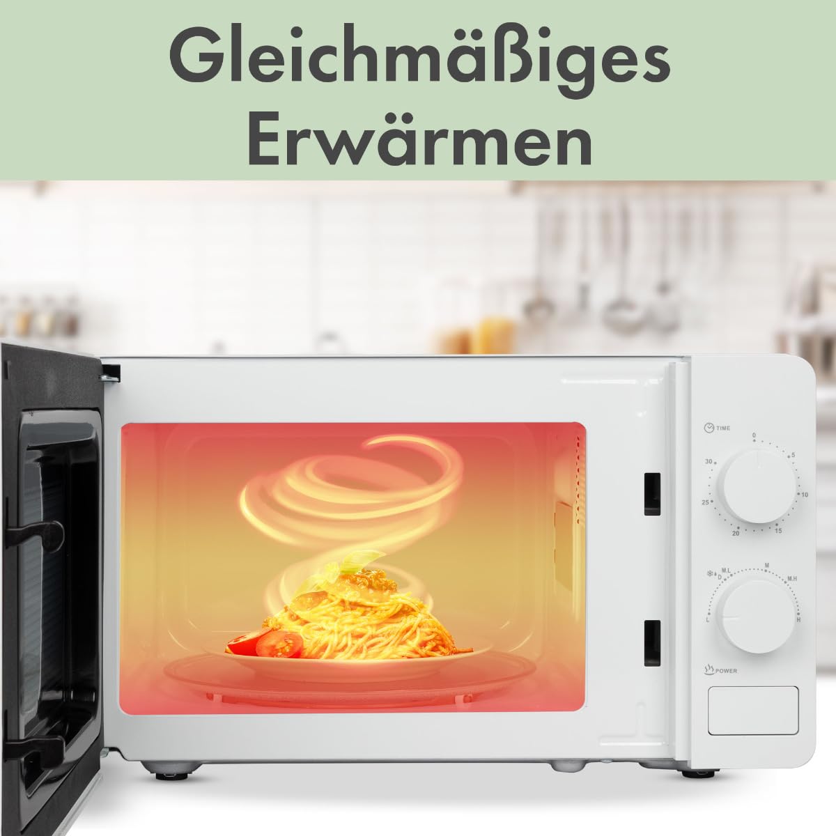 Bomann® Mikrowelle | 700 Watt | 6 Stufen | 20 Liter Garraum | 360° Drehteller | Timer mit Endsignal | Microwelle | Microwellengerät | MW 6014 CB weiß