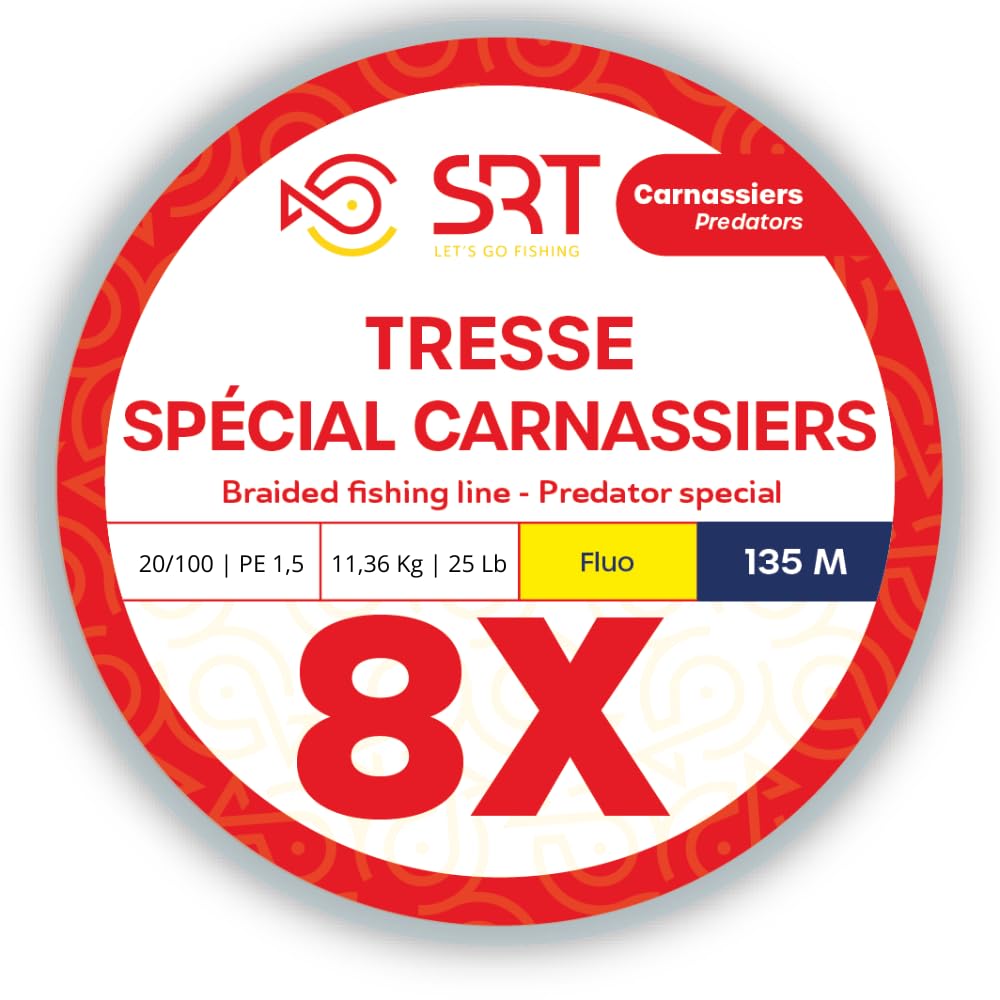 Lenza da Pesca, Surfcasting, Spinning e Bolognese, Trecciato 8 fili 135 Metri, Filo Nylon Resistente Pesca Mare e Acque Dolci, Nylon per Bricolage e Accessori, Fluo Yellow