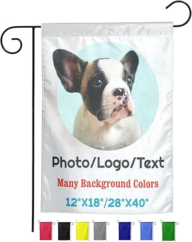 Banderas personalizadas de 12 x 18 pulgadas, banderas de jardín personalizadas de doble cara para exteriores, diseño de recuerdos de campamento con