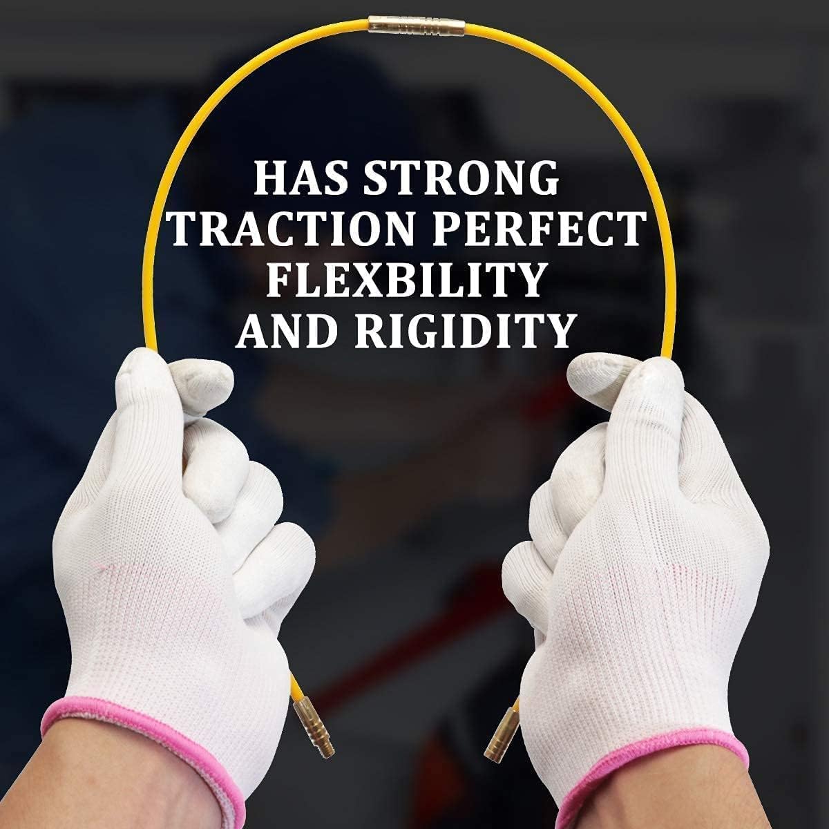 10PCS Varillas de Cable Varillas eléctricas con Gancho y Kit de Orificio Fibra de Vidrio Conexión eléctrica Kit de tracción de Cinta pasacables - Diámetro del Cable 4 mm Longitud 330 mm