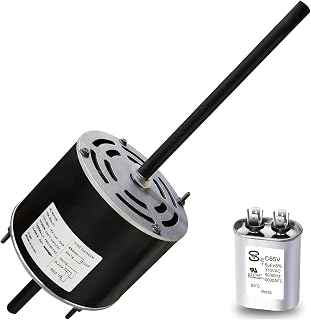 RV AC Fan Motor with Capacitor, Replacement for Coleman Mach Rv Air Conditioner Motor, Replaces Fasco D1092, 1468-306, 1468-3069, 7184-0156, 7184-0432, 1/3 HP, 115 Volts, 1675 RPM