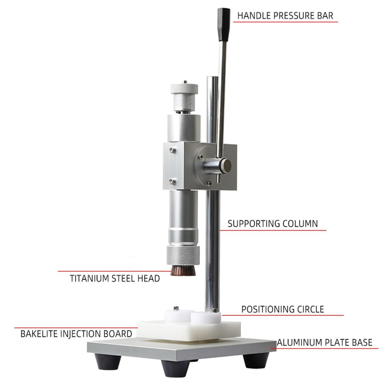 Máquina prensadora manual de acero inoxidable, herramienta manual de sellado de botellas para aceite esencial de perfume, uso comercial