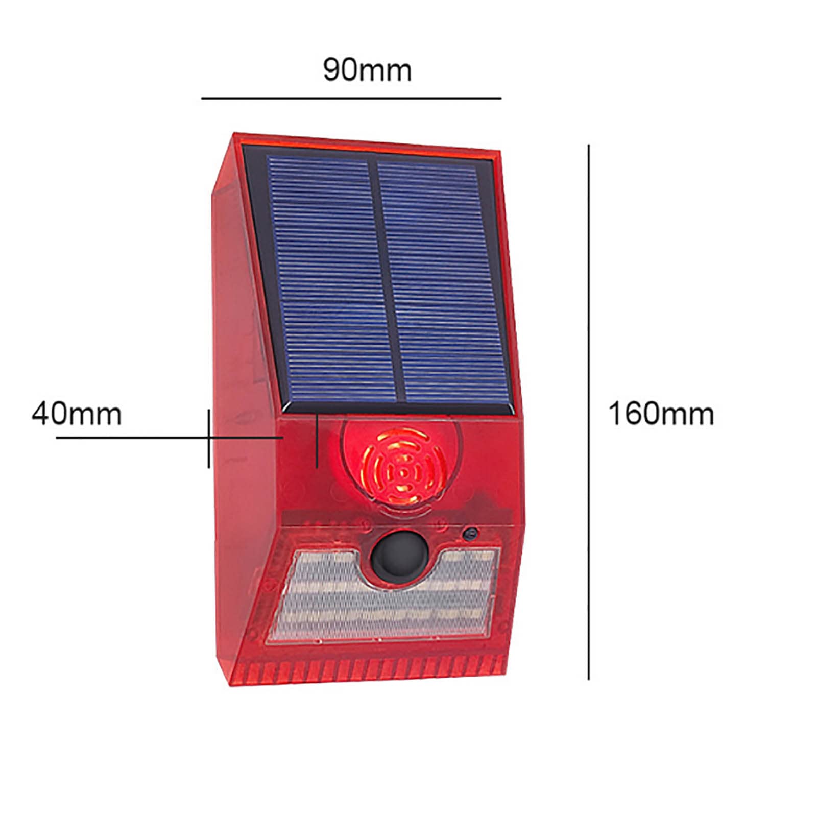 Luz de alarma estroboscópica solar con mando a distancia, 129 db, luz de sirena de seguridad de sonido para el hogar, villa, granja, lámpara de alarma roja para exteriores, IP55 impermeable