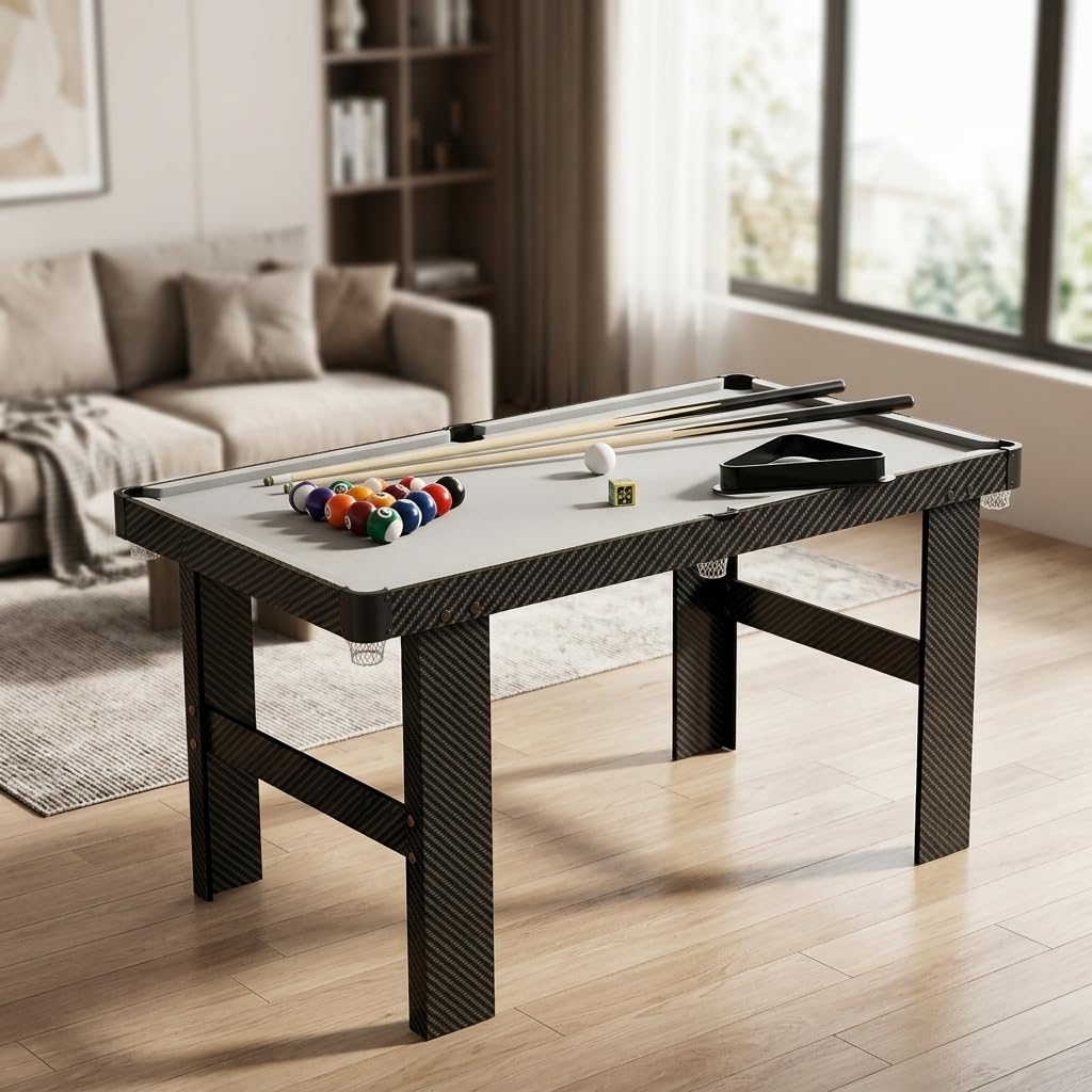 Mesa Billar Plegable, Billar para Niños y Adultos, Mesa Compacta