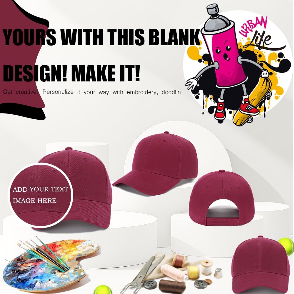 ZH Plain Adjustable Baseball Cap - Lot of 12 Unisex Blank Design Caps - Image 6