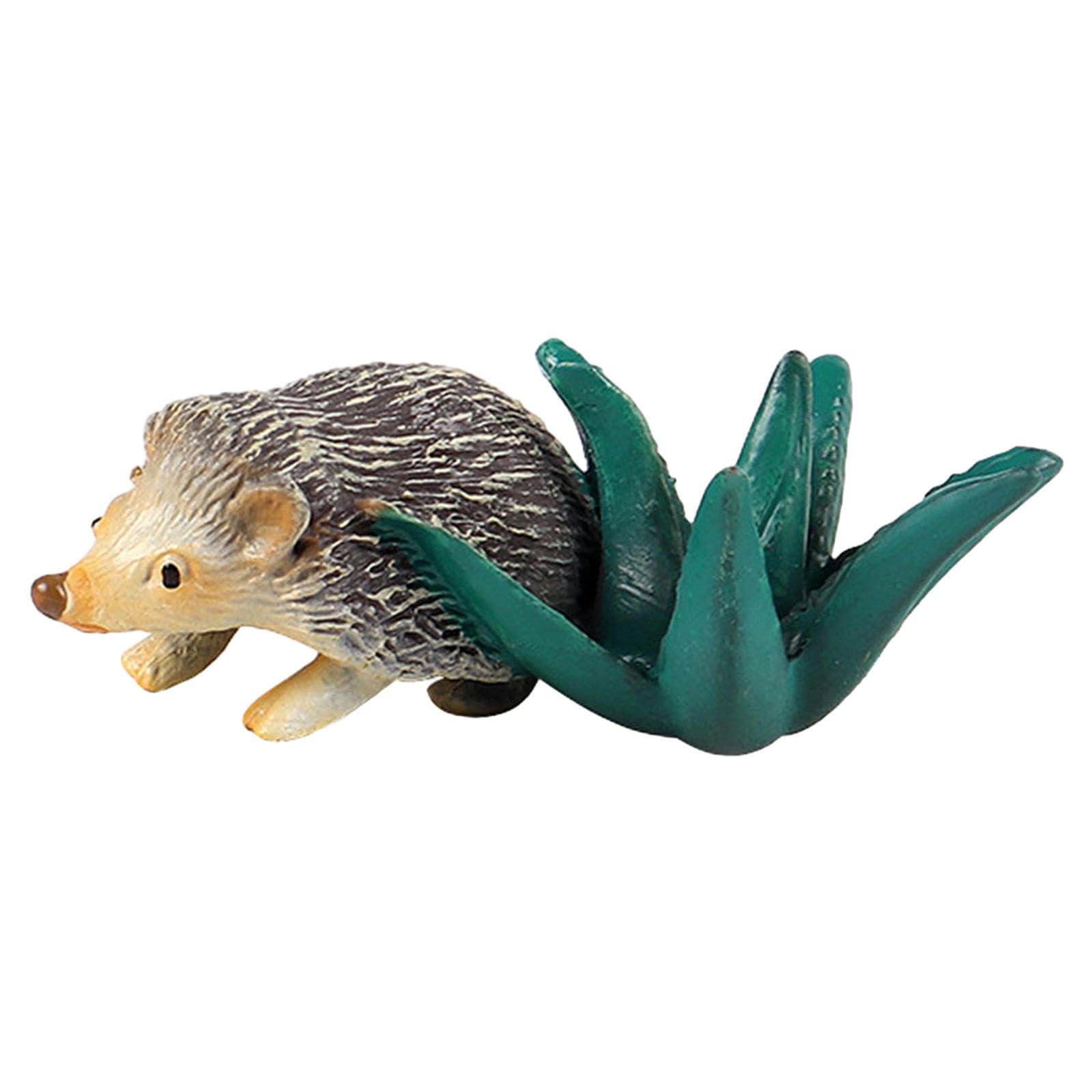 CALANDIS™ Animal Figure Statue Educational Model for Parties Desktop Decor Cake Topper Hedgehog with Plant | Toys & Hobbies