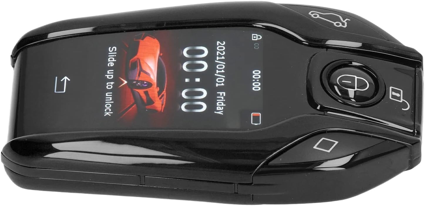 LCDタッチスクリーン付きユニバーサルスマートキーリモート - すべての車種に便利なキーレスエントリー (黒)