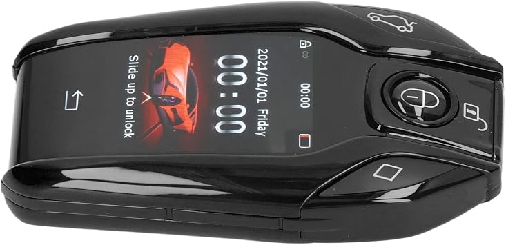 4 Button Smart Car Key with LCD Touch Screen, Keyless Entry Remote Control, AntiTheft Feature for Start Stop Engine Compatibility (Black)