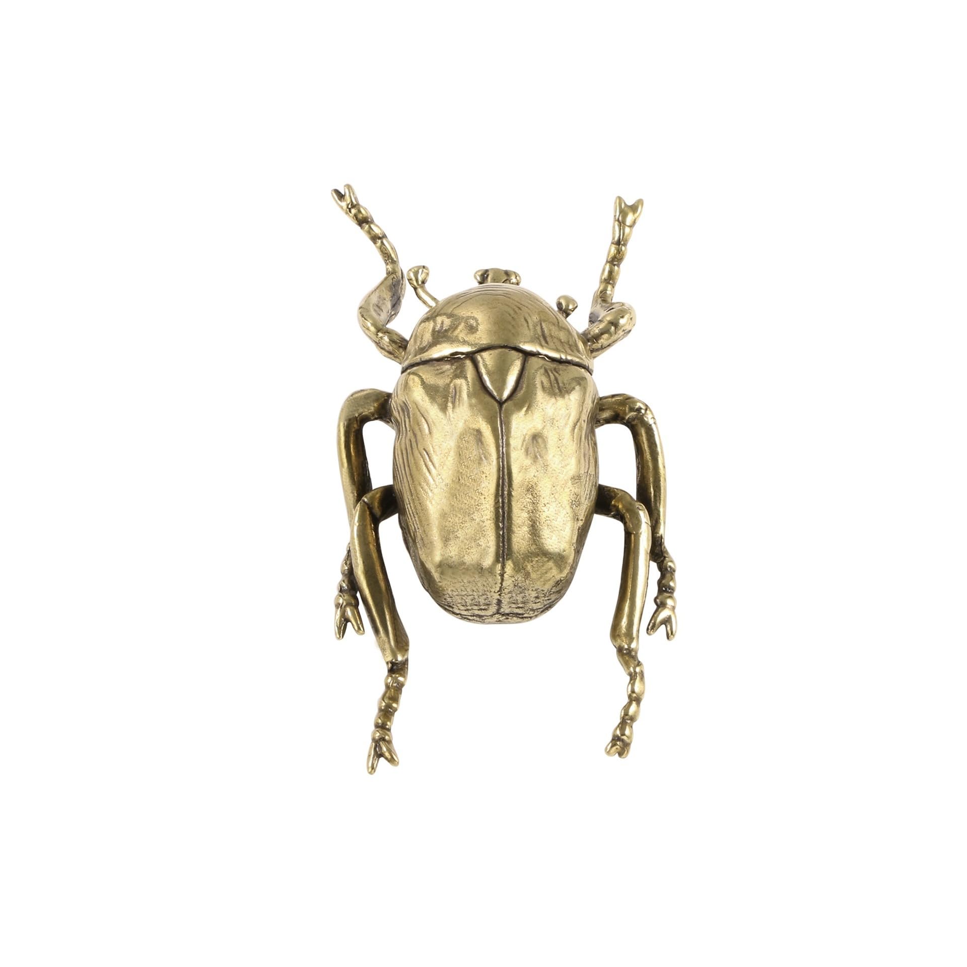 NGDFGR Brass Big Beetle Figurines,Metal Animal Cicada Statue Sculpture Desktop Ornament Home Bonsai Micro Landscape Decor Accessories