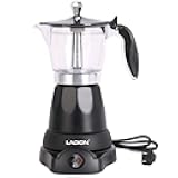 Cuban Coffee Maker, 6 or 3cup Electric Espresso Coffee Maker, Portable Cafeteras Electricas Modernas, Electric Moka Pot with Detachable Base & Overheat Protection, Coffee Gift for Home Travel