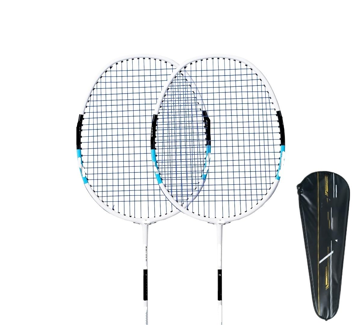 Badminton Set Racchetta da Badminton Offensiva Max 25 libbre (Include Borsa e Corda) PRO in Fibra di Carbonio + Titanio(2PCS Blue Sacks)