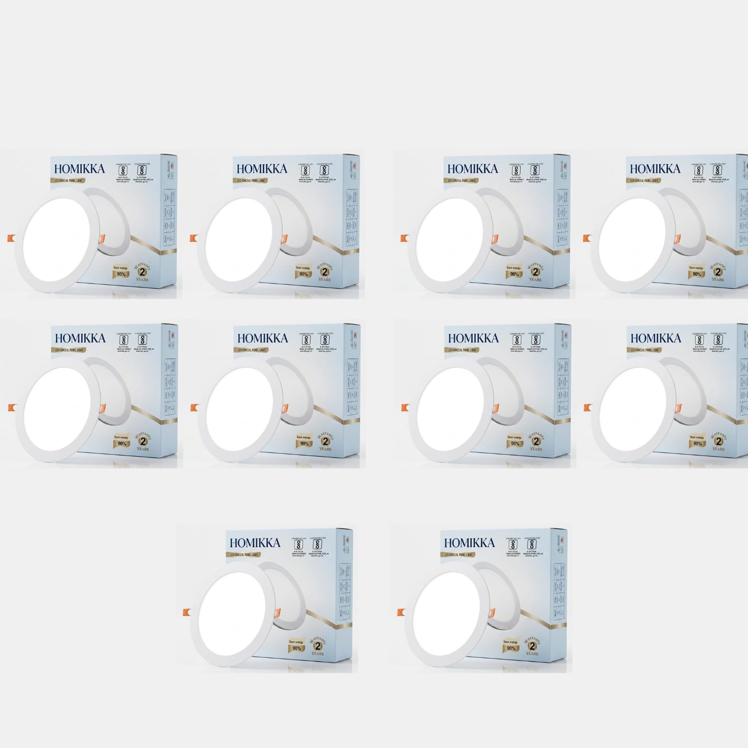 18W Round LED Conceal Panel Light for False Ceiling, Pack of 10 | 2-Year Warranty, Die Cast Aluminium, 50000 Hours Life, 8.5 Inch/220mm Size, Anti-Glare Diffuser-image-26