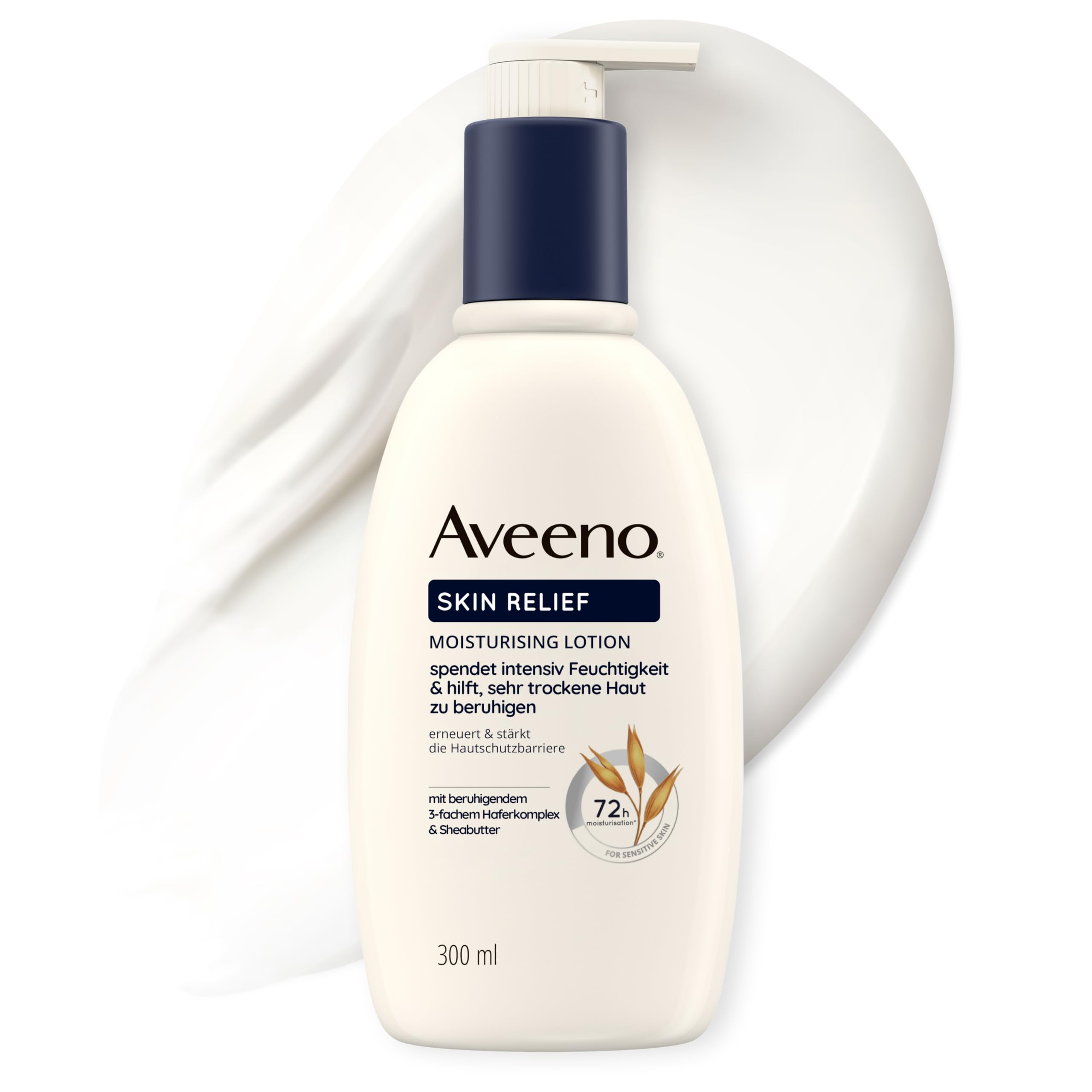 Aveeno Lozione Per Il Corpo Skin Relief – Senza Profumo, Idrata 72 Ore, Lenisce La Pelle Molto Secca, Rafforza La Barriera Protettiva Della Pelle E Supporta La Produzione Naturale Di Ceramidi-image