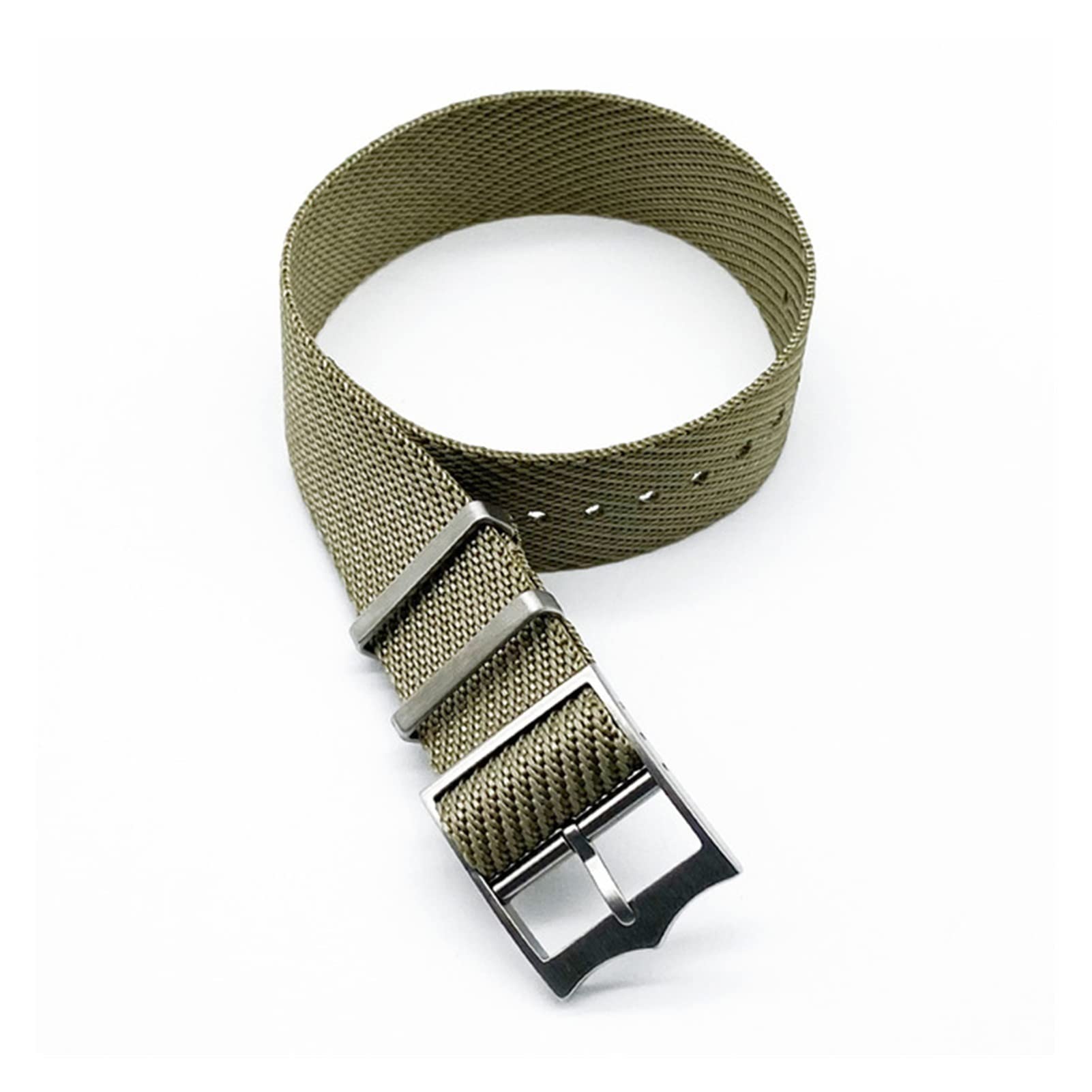 Cinturino in nylon inclinato regolabile a passaggio singolo, 20 mm, 22 mm, compatibile con cinturino in tessuto Tudor (Khaki, 22 mm)