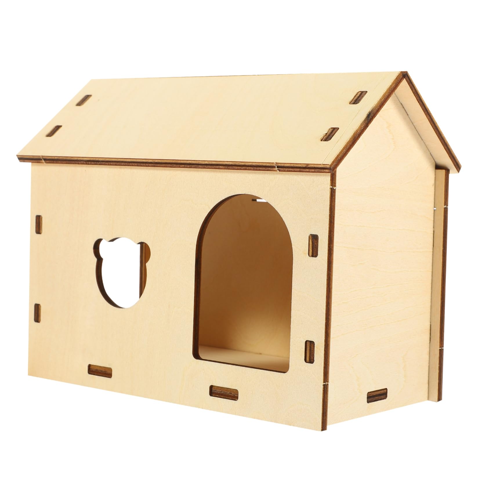 HANABASS DIY Assembly Hamster Hideout Comfortable Wooden Hut for Small Pets Decorative House Play Area for Hamsters Chinchillas and Other Small Animals