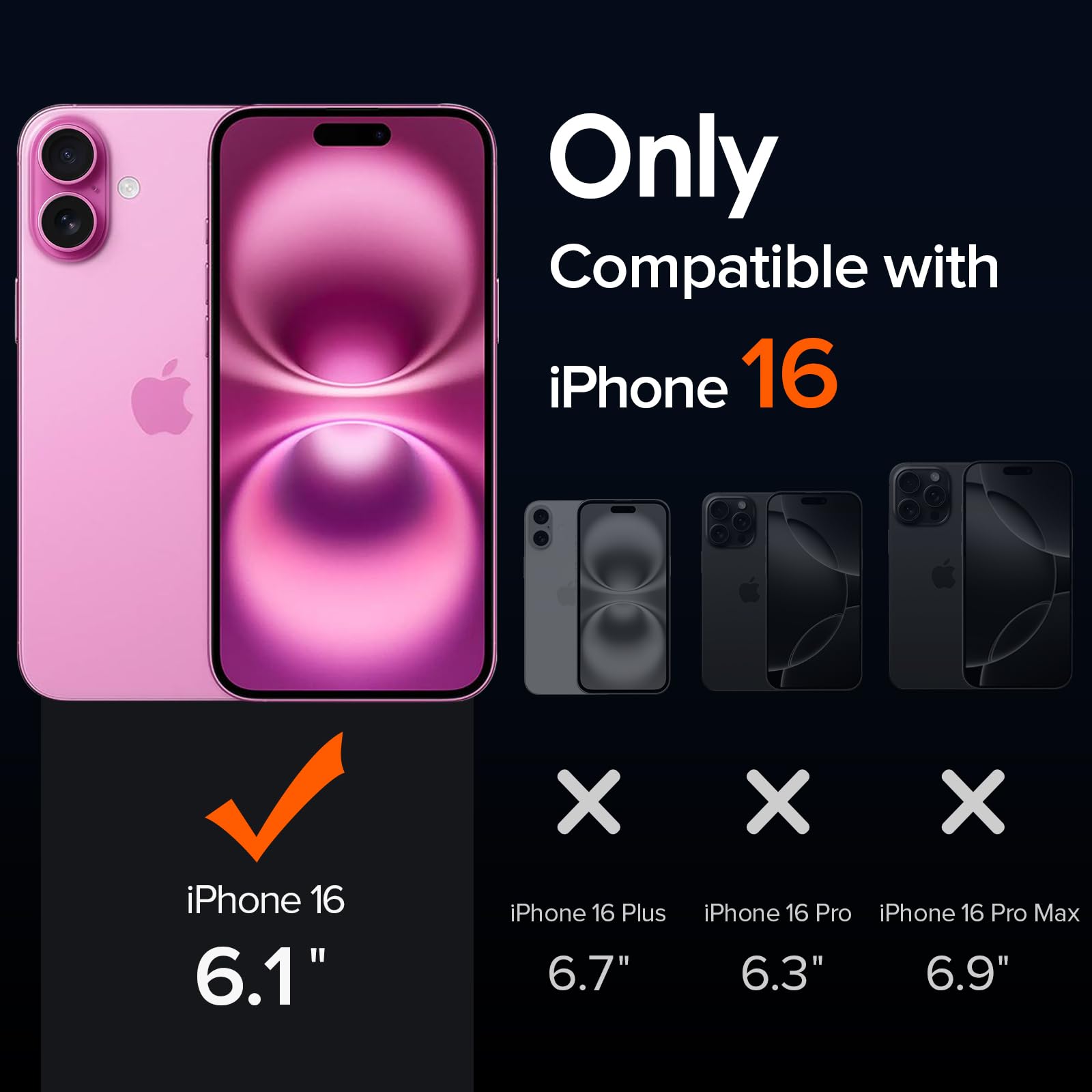 iVoler Anti Ingiallimento Chiaro Cover per iPhone 16 con 2 Pezzi Pellicola Vetro Temperato e Cornice di Installazione, [Antiurto di Grado Militare] Custodia Trasparente Sottile Case-Rosa
