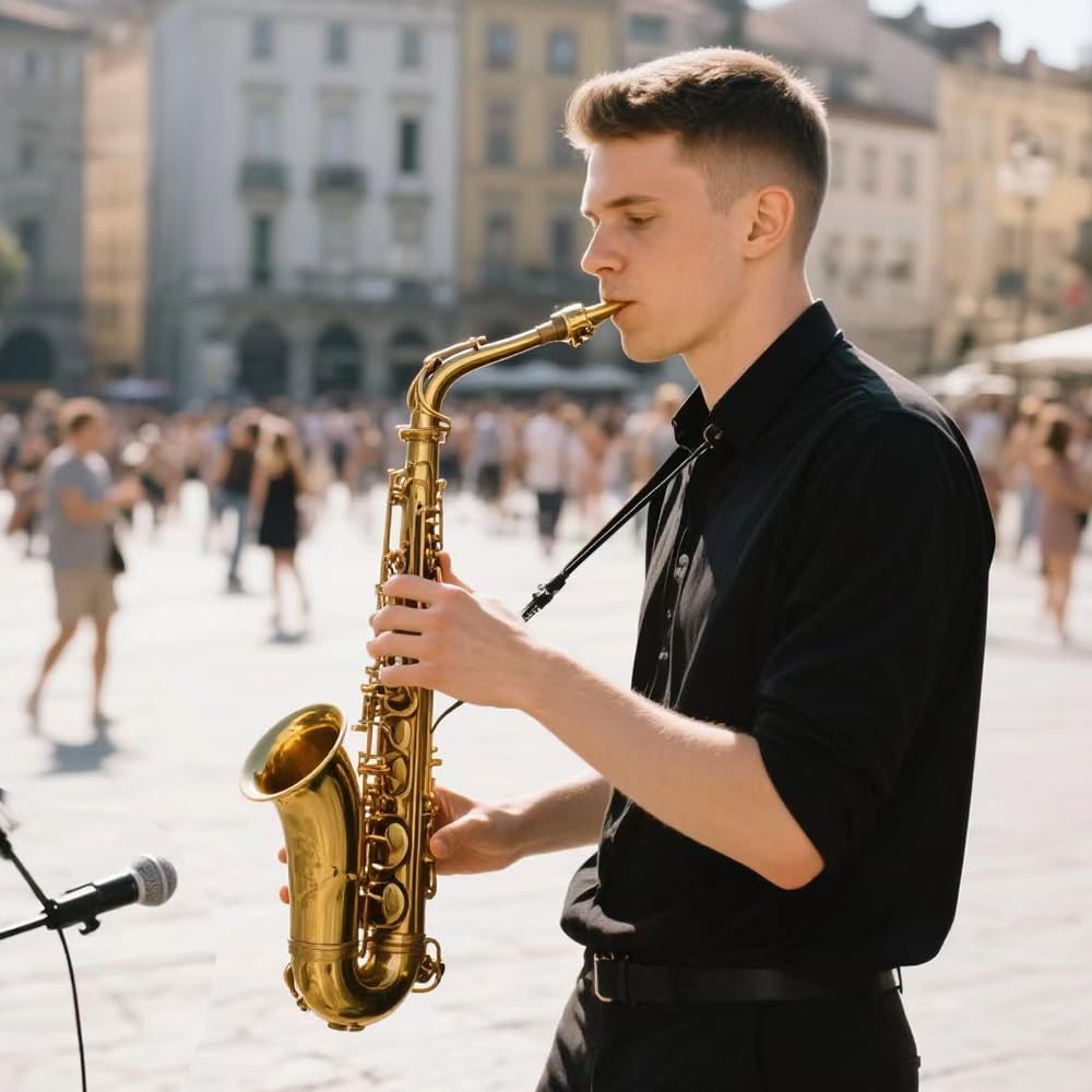 Sassofono contralto E Flat per adulti studenti Sax Mib Alto Kit completo con custodia per sax per il trasporto Bocchino cinghie ance sassofono kit per principianti
