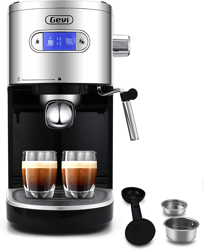 Gevi Espresso Machines 20 Bar Fast Heating Cappuccino Machine with Milk Frother for