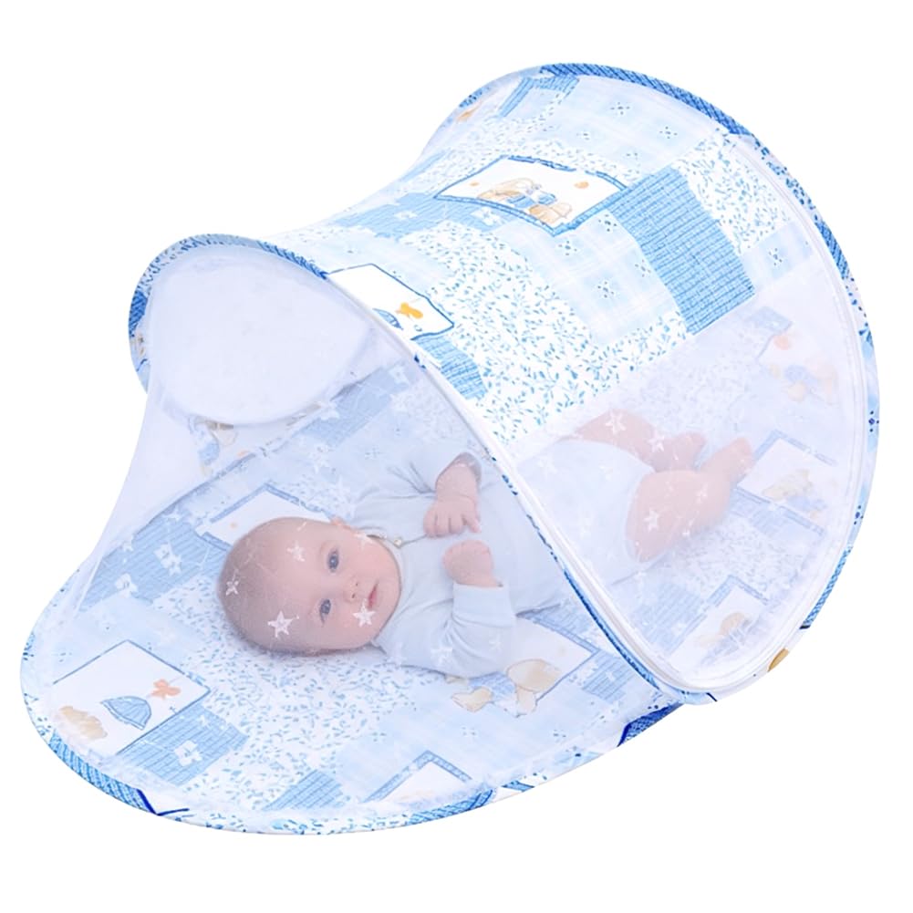 HAJXXMM Baby Beach Tent,Portable Foldable Mosquito Net, Infant Bed Canopy Netting Tent for Baby Crib Two Way Zipper Breathable Mesh Comfortable Easy Storage Cotton Polyester Mesh