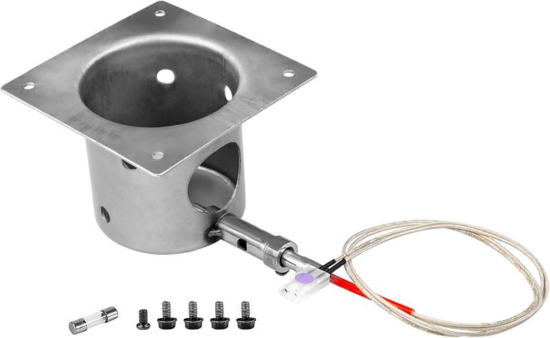 Kit de encendedor de varilla caliente y olla para quemar fuego, piezas de repuesto para ahumador de parrilla de pellets de madera Traeger & Pit Boss, olla para quemador de fuego con tornillos y fusible