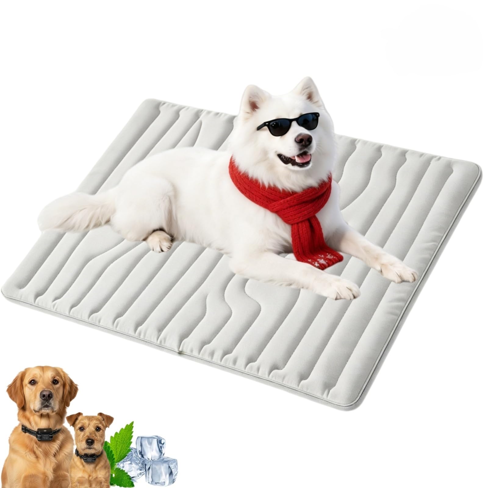 Dr Pfoten Pfotenchill Innovative Kühlmatte Für Haustiere,sicher Und Bequem, Speziell Für Ihren Geliebten Hund Entwickelt (L-122 * 71cm,Grau)