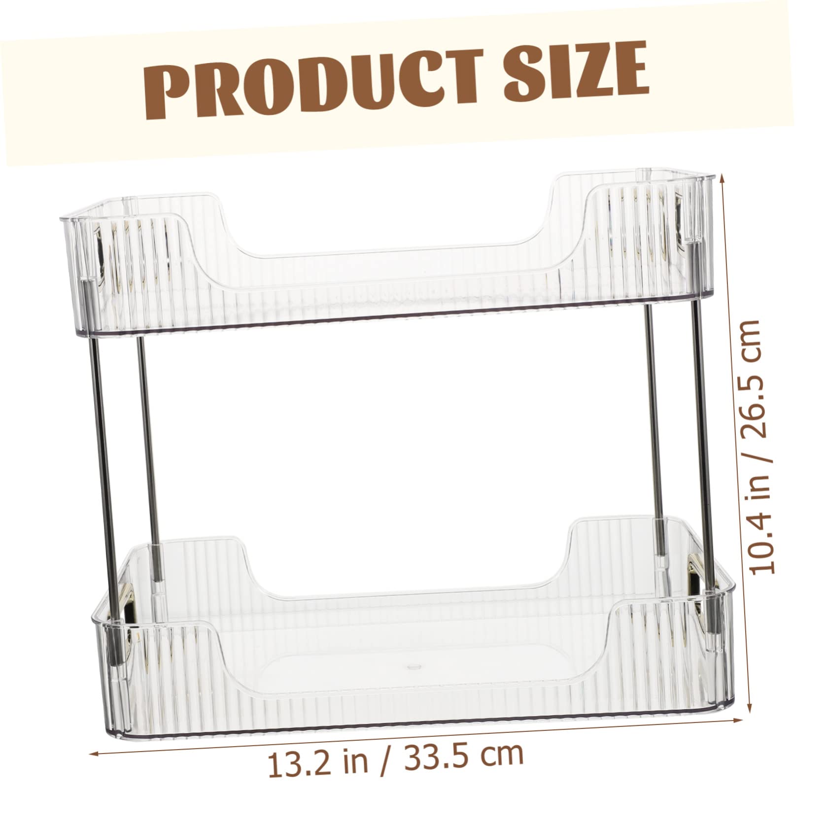Organizer Cosmetici da Bagno 2 Livelli Doppio Ripiano in PET e Acciaio Inossidabile per Piano Lavabo Bagno e Comodino