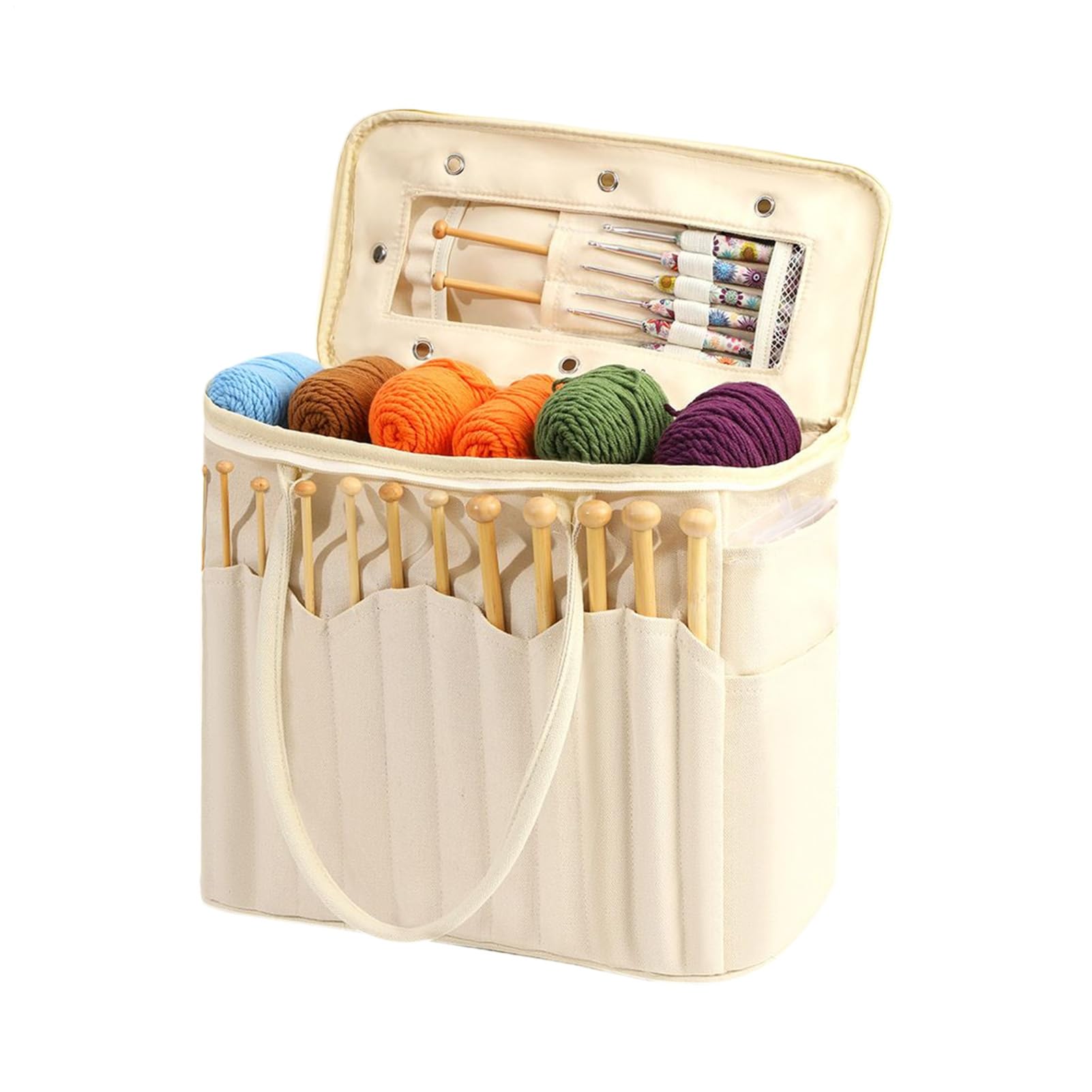 Organizzatore Borse Uncinetto Tote in Tela con Multipli Scomparti