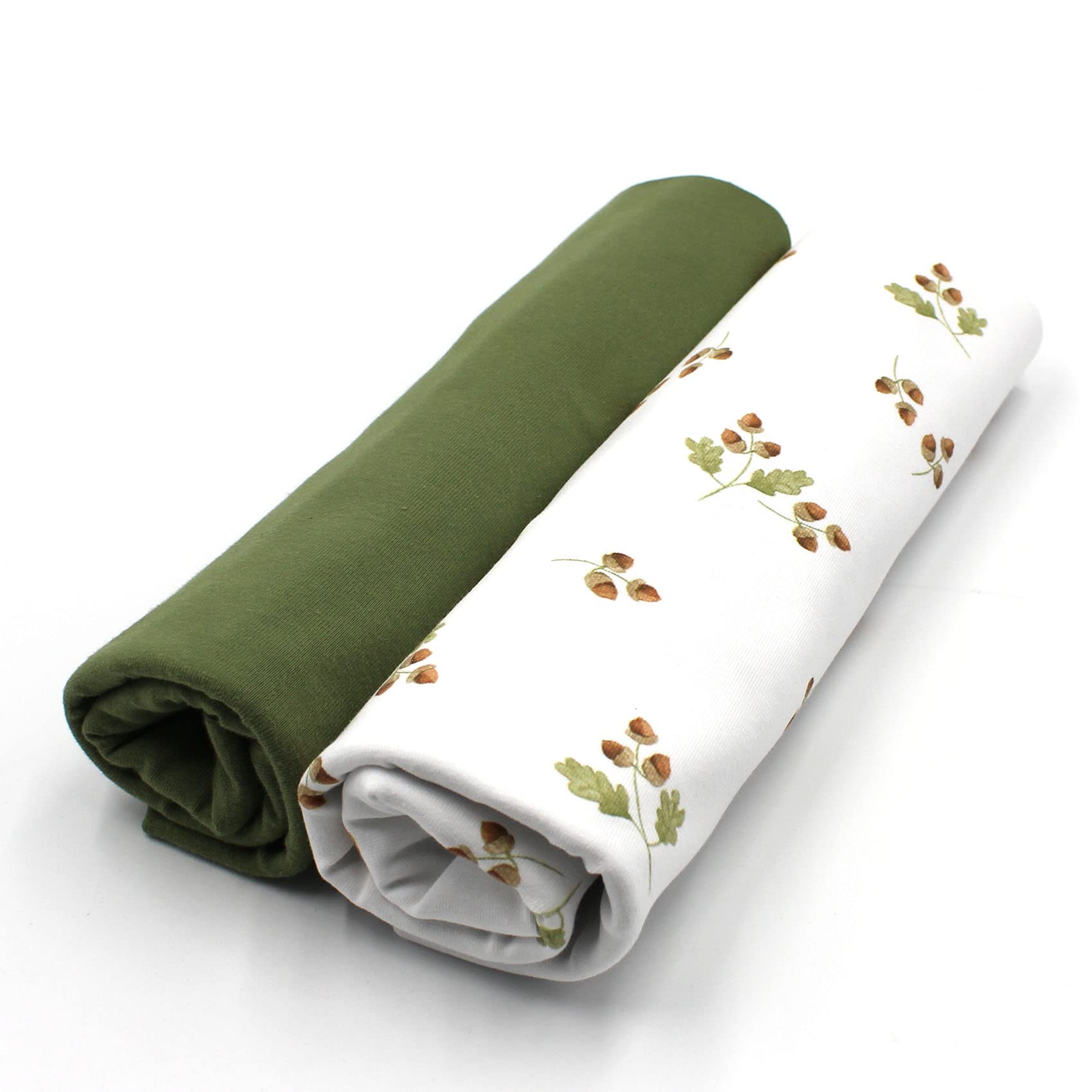 VmG-Store Jersey fabric set, colour-coordinated design + plain, each 0.5 m x 1.5 m, 95% cotton, 5% elastane