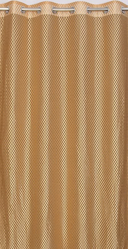 Image of Exporthub Set of 2 Piece Fancy Sparkling Zig Zag Design Golden Color Heavy Quality Sheer Strip Semi-Transparent Net Curtains - Door - 7 feet Long Living Room and Bedroom (EHSPR270 74)