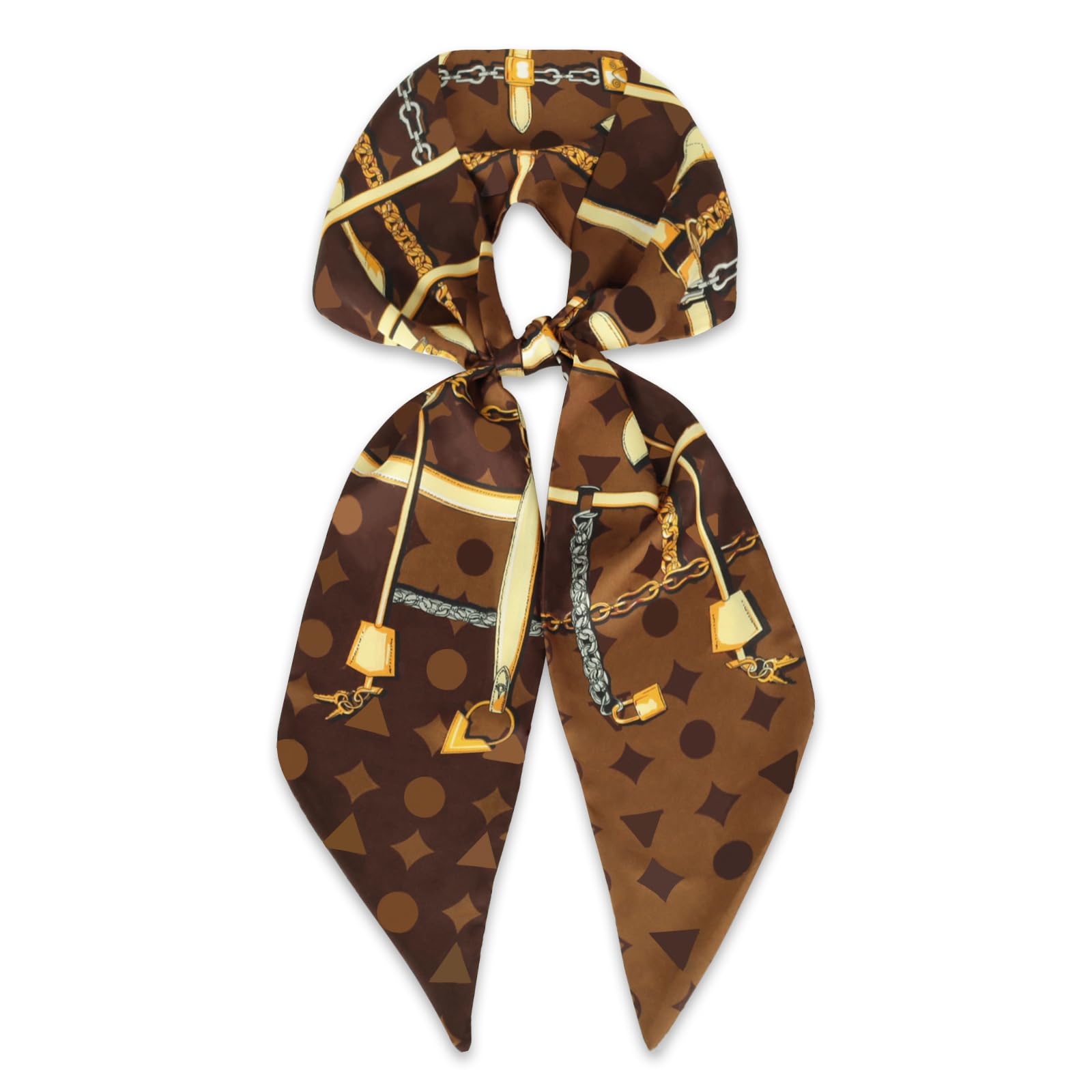 59" Mulberry Silk Like Head Scarf Women's Fashion Square Neck Satin Scarfs for Bag Hair Scarves Gift 59" * 5.9”