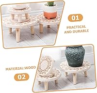 Vista 7 de Pequeño soporte de madera para plantas suculentas de interior, pedestal de madera, taburete de madera pequeño, soporte para macetas, soporte
