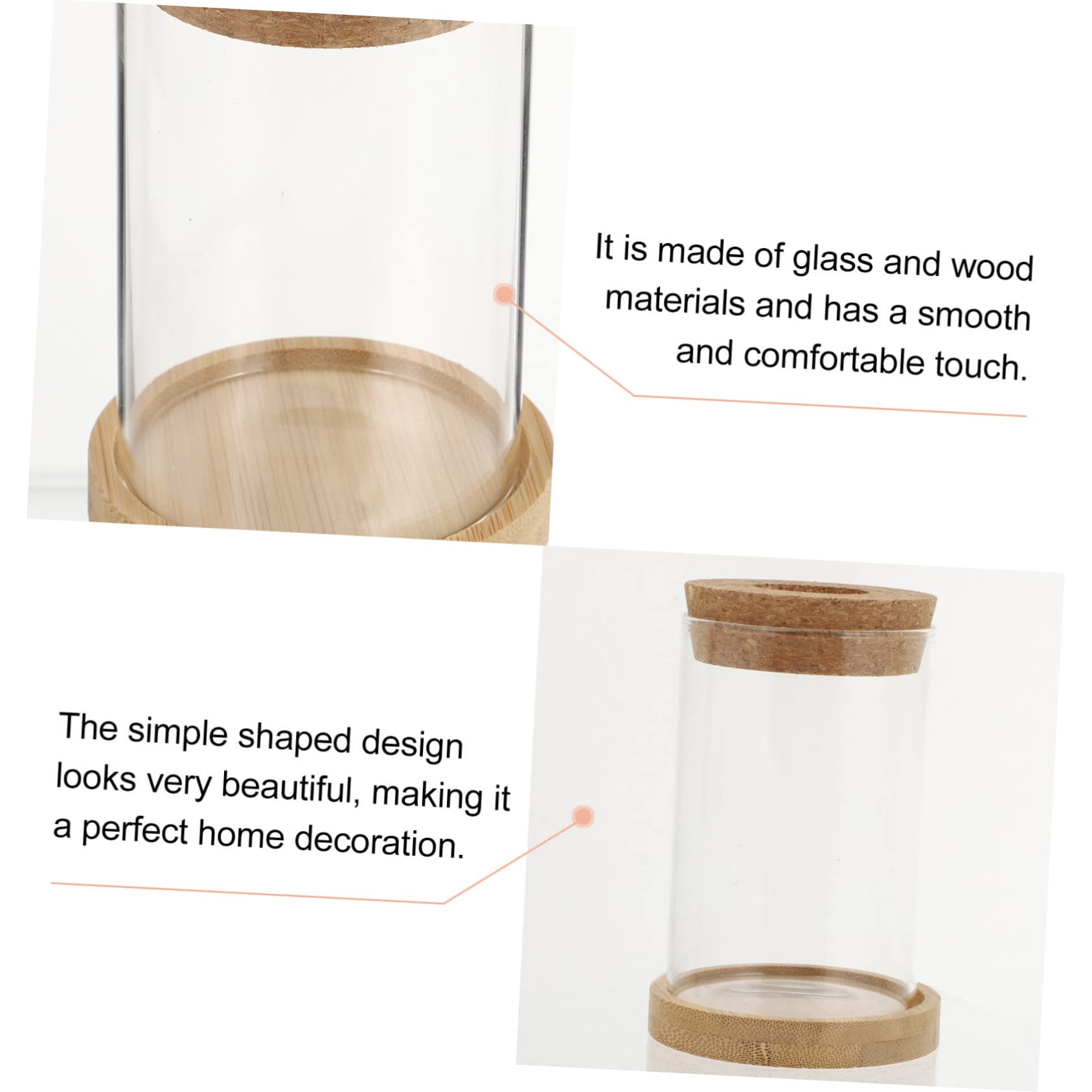 TOPBATHY 3 Ensembles Bouteille Éco Terrarium Végétal Propagé Vases pour Centres De Table Terre Cuite Décoration De La Maison Tuyau Bureau De Pots De Fleurs en Bois Transparent 2 Pièces * 3