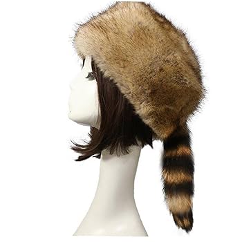 毛皮の帽子　アライグマ 本物のアメリカンアライグマの毛皮の帽子、アライグマの毛皮の