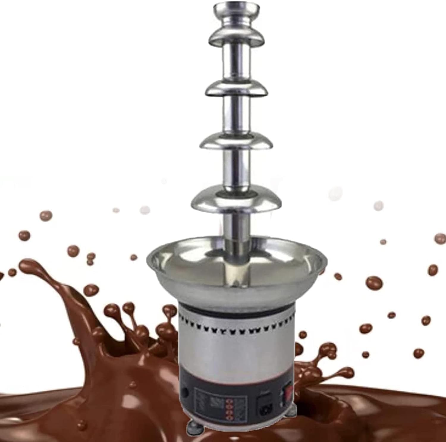 JKJZSALJ Chocolate Fondue Fountain, 4-7 Tiers Chocolate Fountain, Electric Melting Chocolate Machine Stainless Steel Chocolate Fondue Pot, Easy To Assemble For Birthday Party Weddin,5floors
