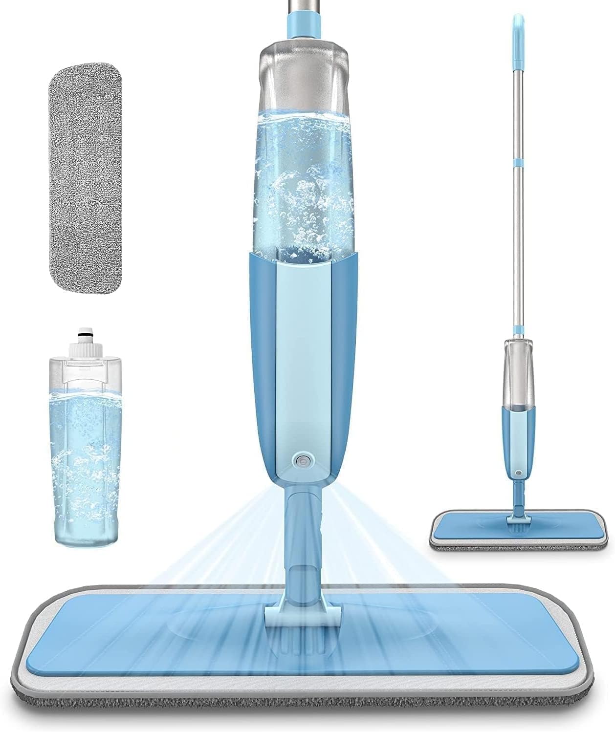 Spray Mop with Refillable Water Tank, 360° Rotating Flat Mop with Microfiber Pad for Tiles, Marble, Wooden Floor
