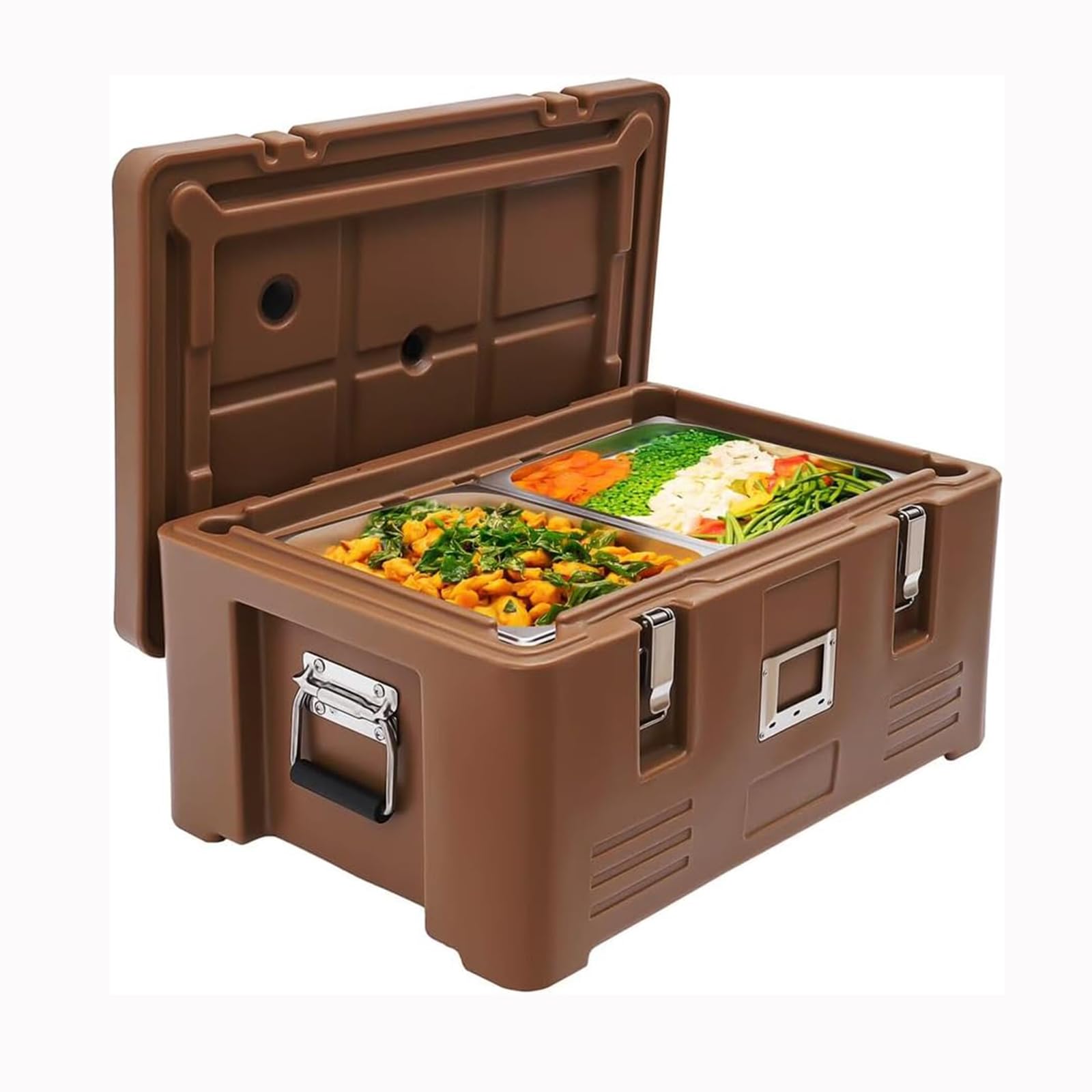 Transportador de alimentos aislado, apilable, no eléctrico, para catering, camping, bufés, fiestas y almacenamiento de alimentos