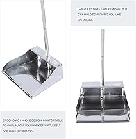 Vista 3 de STOBOK Sartenes de polvo con mango de acero inoxidable recogedor vertical para el hogar, cocina, patio, oficina, herramienta de limpieza