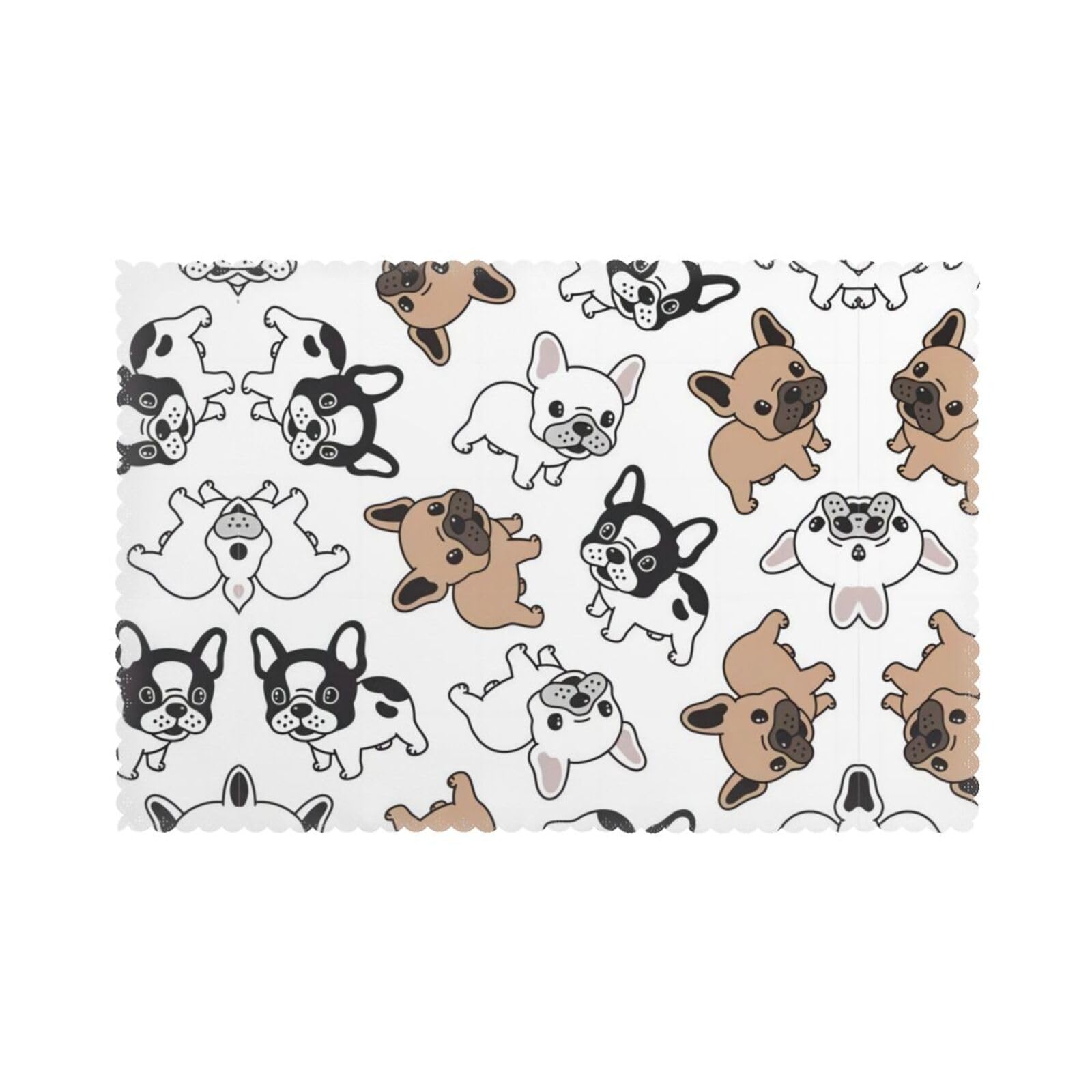 dog Printed table mat set (6 pieces) - Aesthetic upgrade for family gatherings and hotel banquets